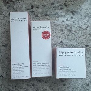 Alpyn Beauty Bundle- Bubbling Cleanser, Liquid Exfoliant, Plant Melt Moisturizer